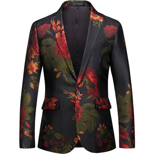 2021 new mens suit jacket fashion printing mens casual wedding jacket stage party business casual single blazer M-6XL