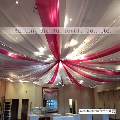 10 PCS 1.4m W * 10 m L Ceiling Drape Sheer Ceiling Drape for Wedding Event Decoration Terylene Voile Ceiling Drape Mandap
