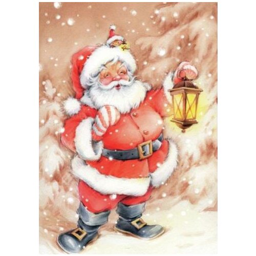 TOUOILP square full Diamond Painting De Kerstman 19