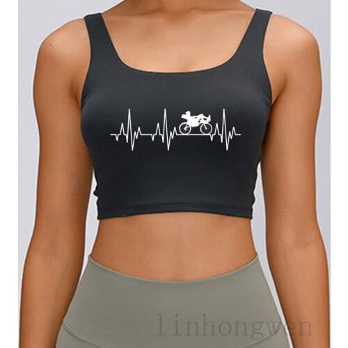 Heartbeat Recumbent Bicycle Bike Cyclist Biking Tank Top Trend Summer Style New Fashion Size S-3xl Unique Personalized Tops Vest