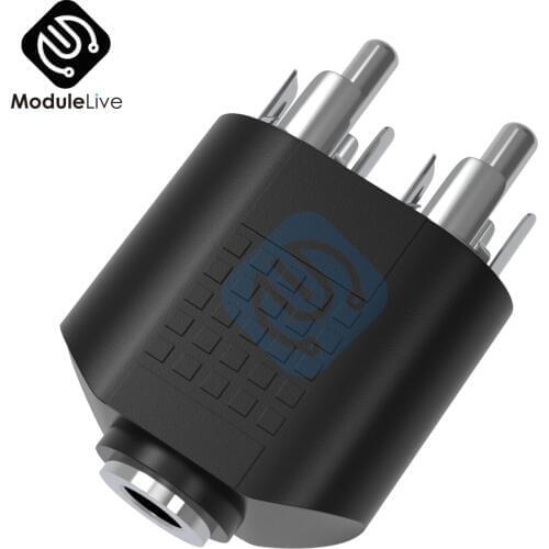 Silver 3.5mm Female to 2 RCA MALE Stereo Audio Adapter Connector Convertor Sound Voice Jack Socket Plug 3.5 MM Silver plated