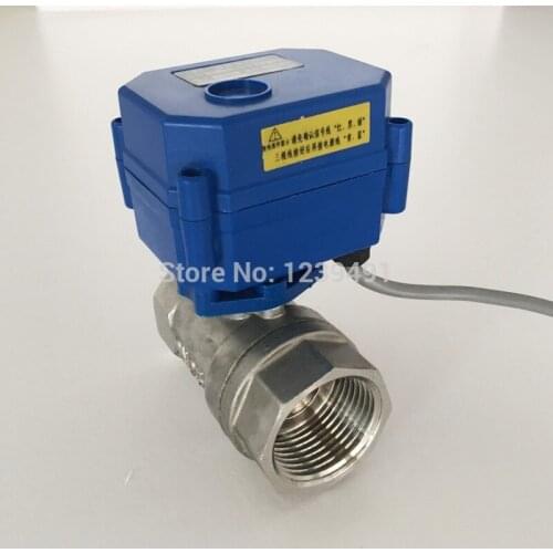 DN20 3/4" stainless steel Two Way Motorized Ball Valve, DC5V 12V 24V AC220V Electrical Ball Valves 3/4" CR01 CR02 CR03 CR04 CR05