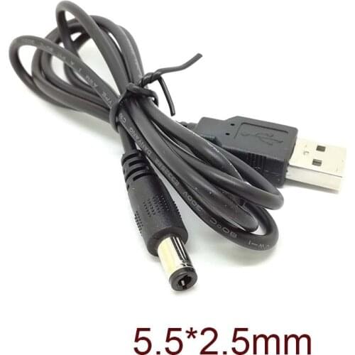 PC Laptop USB Male to 5V DC 5.5mm x 2.5mm Barrel Connector Power Cable Cord new