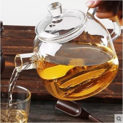 900ml Straight fire special High temperature glass pot Kettle handmade glass teapot flower tea pot kettle With glass lid