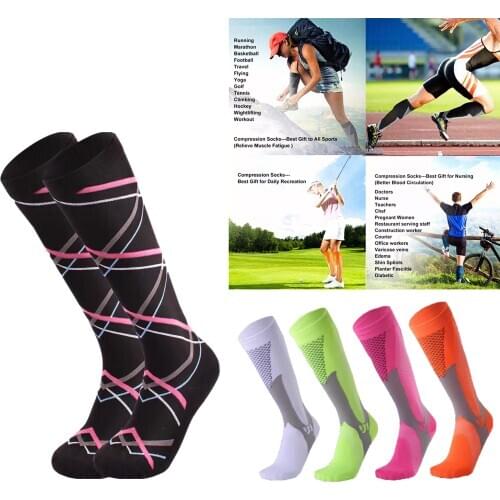 Outdoor Sports Compression Socks For Nurses Shin Splints Flight Travel Socks Antifatigue Unisex Varicose Veins Socks