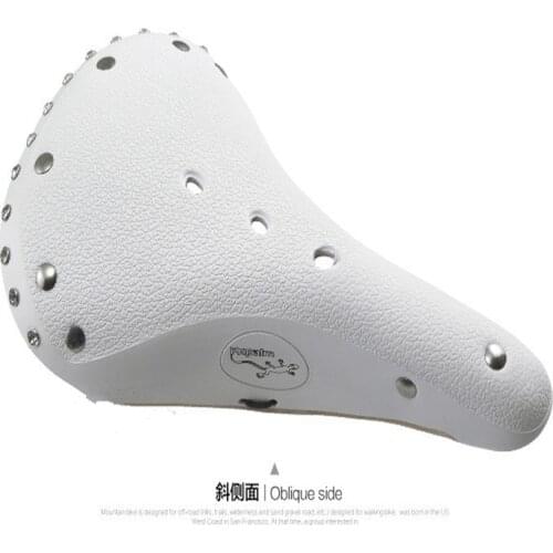 Bicycle Seat Diamond-Studded Retro Bicycle Recreational Vehicle Seat Cowhide Seat Cushion Road Bike Saddle