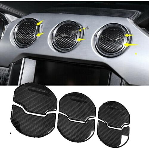 Real carbon fiber Interior Outlet Air Cover Trim 2pcs/set For Ford Mustang 2015 2016 2017 2018 2019