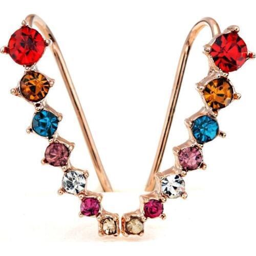 TRACYSWING Brand Multicolor Stud Earrings Silver/Rose Gold Color Fashion Jewelry For Women Wholesale Drop Shipping TWE527