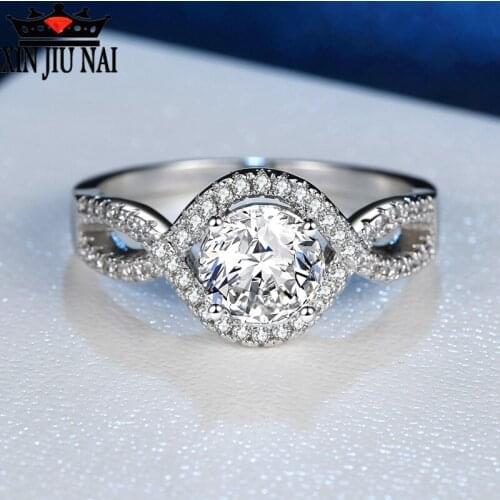 925 sterling silver Simulation ring female twist arm fashion carat diamond Korean wedding bride mozanshi reiki ring