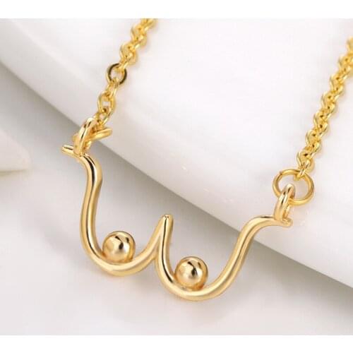 Womens Fashion Sexy Breast Pendants Necklaces Jewelry Stainless Steel Chain Rose Gold Necklace Best Friend Gifts 2021