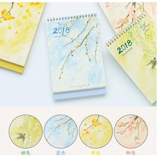 1pcs watercolor style vertical creative desktop desk calendar calendar calendar schedule notebook Chinese wind desk calendar