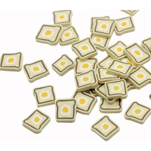 10*2MM Simulation Toast Bread Slices Polymer Hot Clay Sprinkles For Crafts Scrapbooking Phone Decoration DIY Making