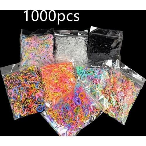 1000pcs/pack Transparent Hair Elastic Rope Rubber Band for Women Girls Bind Tie Ponytail Holder Accessories Hair Styling Tools