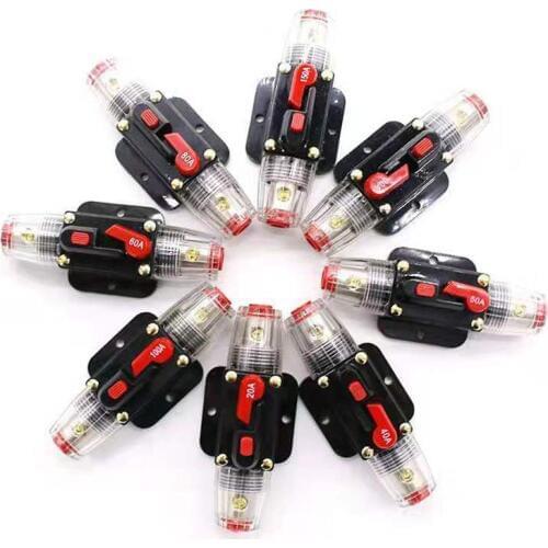 100A 50A 60A 80A 150A 12V Car Truck Audio Amplifier Circuit Breaker Fuse Holder AGU Style Stereo Amplifier Refit Fuse Adapter