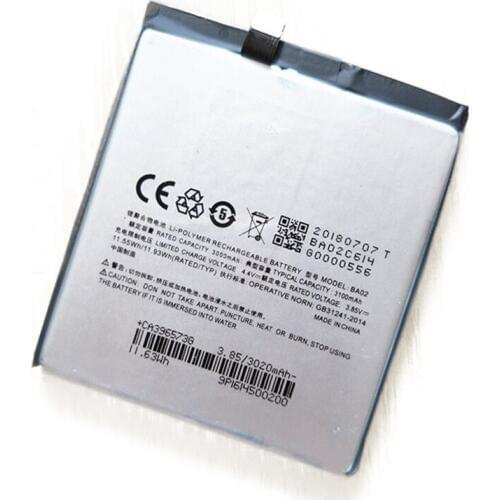 20pcs/lot BA02 3100mAh Rechargeable Mobile Battery ForMeizu Meizy A680Q M3E For MeiBlue M3E High Capacity Battery