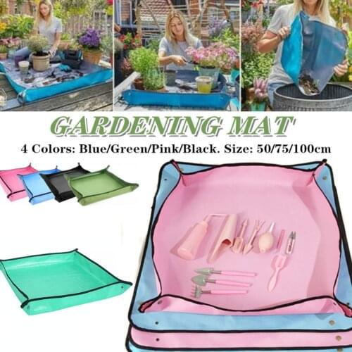 50-100CM Planting Mat PE Gardening Mats Waterproof Flower Potted Plants Gardening Mat Reusable Transplanting Garden Pad Foldable