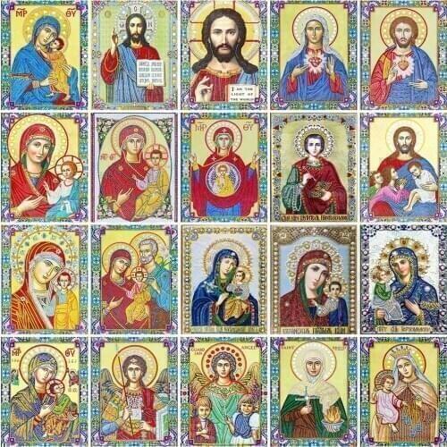 Huacan 5d Diamond Painting Full Drill Square Icon Pictures Of Rhinestones Diamond Embroidery Sale Religion Decor For Home