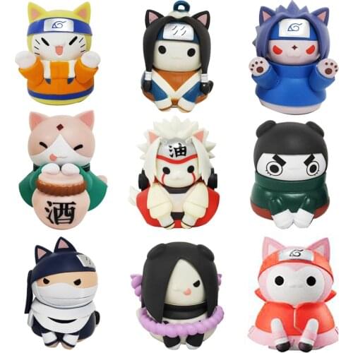 Anime Naruto Figures NARUTO Cat Figure Hatake Kakashi Cats Action Model Mini Kitten Cartoon Kawaii Cute Decoration Kids Toy Gift