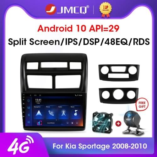 JMCQ 2Din Android 10 2+32G 4G+WiFi Car Radio Multimedia Video Player For Kia Sportage 2 2008-2010 Navigation GPS Head Unit 2 din