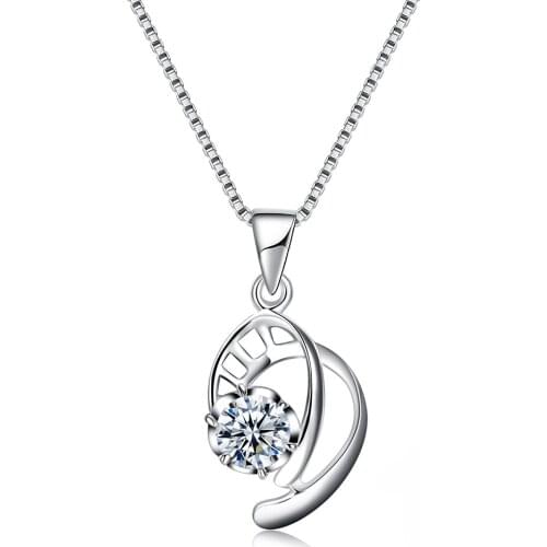 ZEMIOR 925 Sterling Silver Pendant Necklaces For Women Geometric Cubic Zirconia Necklace Anniversary Fine Jewelry New Arrival