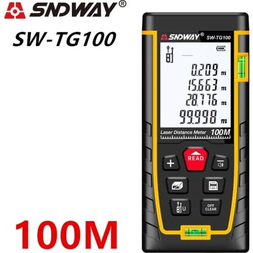 SNDWAY digital laser tape measure 100m laser distance meter ranger finder mini trena Laser Rangefinder ruler roulette telemeter