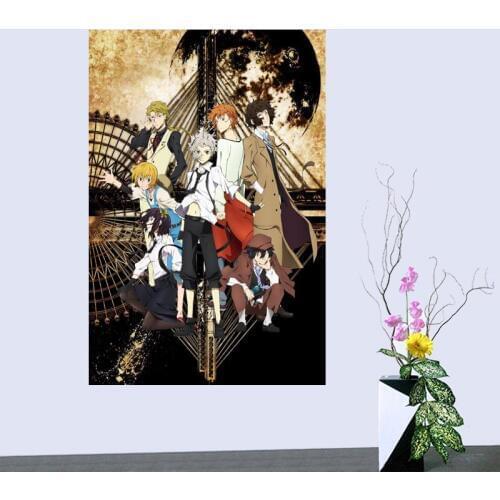 Custom Bungo Stray Dogs Cloth Silk Fabric poster Home Decoration Wall Art New Cloth Silk Fabric wall poster print