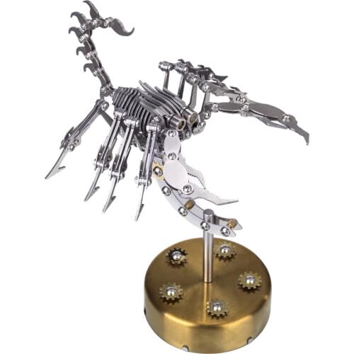 Customized)274Pcs DIY Metal Scorpion Model Kits Assembly Insects Crafts with Lights (With/Without Base)