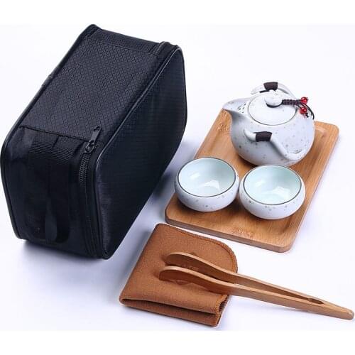 Chinese Travel Tea Set Ceramic Teaset Porcelain Double Wall Cup Creative Flower Dragon Moutain Teapot Kung Fu Tea Set Gaiwan