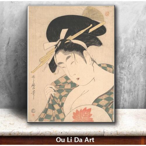 Classical Japan kimono women geisha oil painting canvas painting printings printed on canvas wall art decoration picture