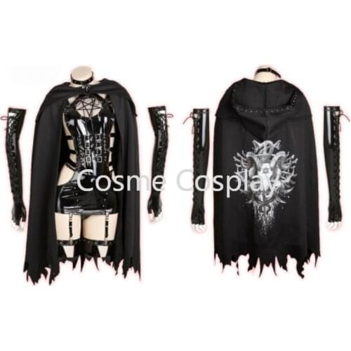 Cos Anime Heretic Hunter Cosplay Costume Black Leather Costumes Clothing Set Leotard Elastic Clack Hot Heretic Mercenaries Cos