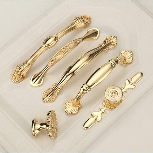 European Style Zinc Alloy Furniture Handles Dresser Drawer Knobs and Handle Wardrobe Door Pulls Home Hardware Accessories