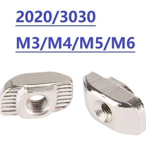 MEGA 10pcs M3 M4 M5 M6 Carbon Steel Slot T Nuts Sliding Hammer Fastener Connector For 2020/3030 Industrial Aluminum Profile Part