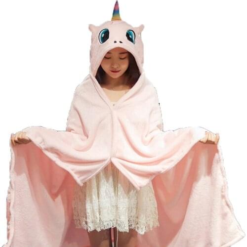 Cute Cartoon Plush Toy Panda Totoro Dinosaur Dog Cat Cloak Air Conditioning Blanket For Kids Holiday Party Dress Up Gifts