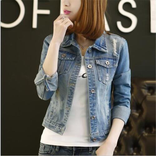 Feminina Fashion Chaqueta Mujer Streetwear Slim Denim Jacket Women Long Sleeve Jeans Jackets Woman Plus Size Jaquetas