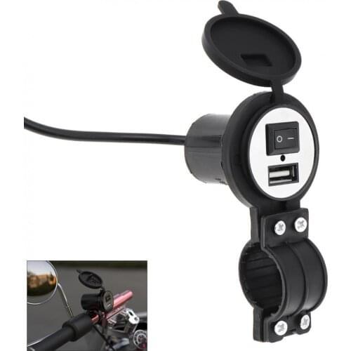 Motorcycle Chargers 12V USB Motorcycle Socket Plug Waterproof Switch Phone Charger Adapter