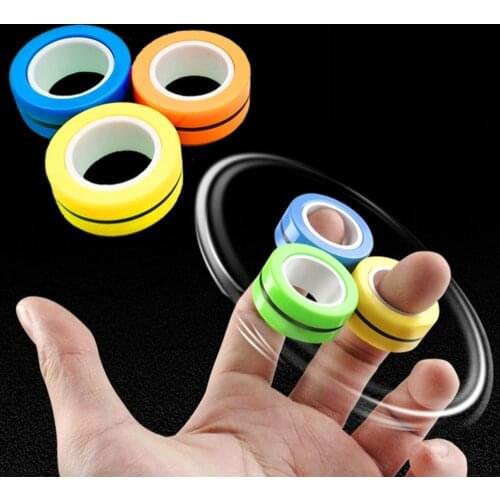 A set of 3 ring magnet rings strong magnetic toy magnetic bracelet ring magnetic rotating fingertip top
