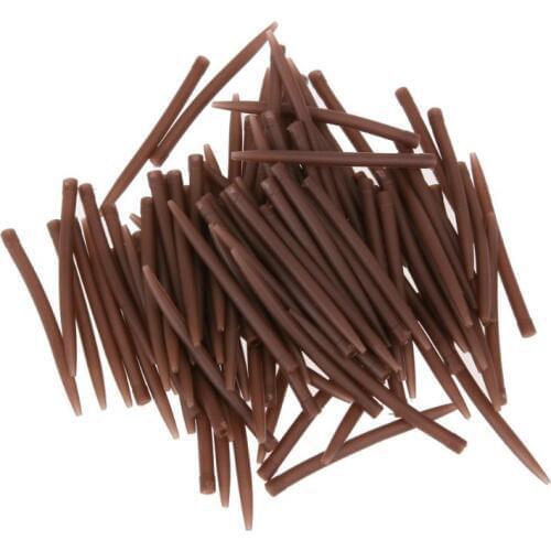 20/50/100pcs 53mm Anti Sleeves Terminal Carp Fishing Anti Sleeves Connect With Fishing Hook Brown Fish Tool Accessories