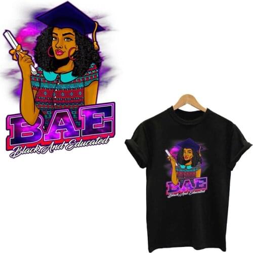 Graduate Girl Patchs Iron-on Transfers For Clothing Diy Thermal Transfer For Clothes Washable Applique Patch For Dress Badges