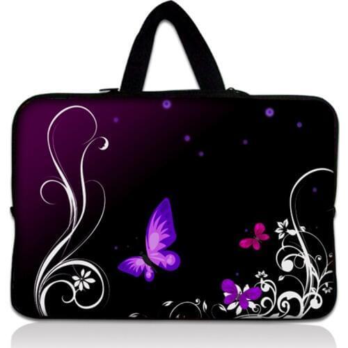 New Butterfly Neoprene 5/ 7/ 10/ 11/ 12 /13 14/ 15/ 17 Inch Laptop Sleeve Bag Handle Bag Netbook Inner Pouch Computer PC bag