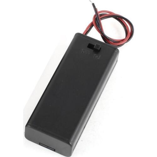 NEW-2 x 2 x AAA 3 V Battery Holder Case Box Wire ON / OFF Switch m Cover
