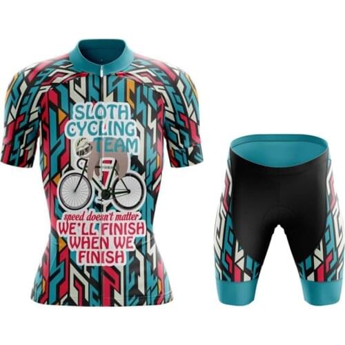 NEW SLOTH CYCLING TEAM Women Cycling Suit / Cycling sets Customized Road Mountain Race Top cycling clothing GEL Breathable Pad