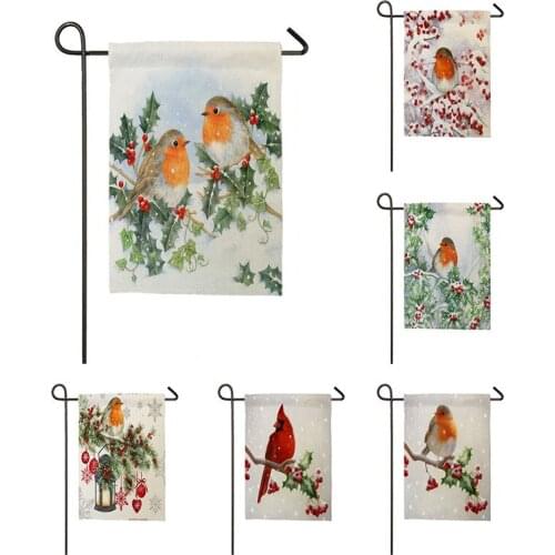 New Christmas decoration serie linen garden flag double-sided printed garden flag hanging wall decor home decoration accessories