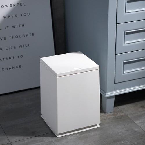 New simple and light luxury style household trash can square indoor living room double layer with cover creative high-end