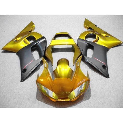Motorcycle Fairing kit for YAMAHA YZFR6 98 99 00 01 02 YZF R6 YZF600 1998 2000 2002 ABS Golden black Fairings set+7gifts YD25