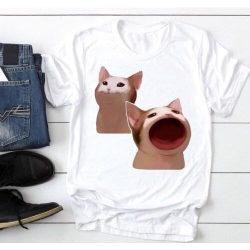 Clothes T-Shirt Women Cute Short Sleeve Cat Funny Pet New 90s Fashion Cartoon Summer Lady Print Tee Graphic T Top Female Tshirts