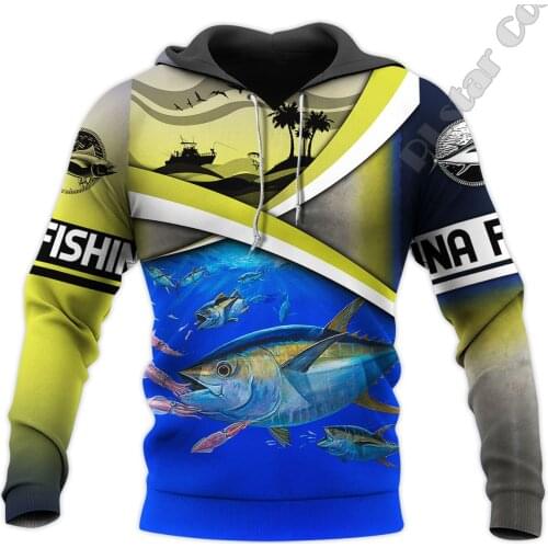 PLstar Cosmos Tuna MaHi Marlin NewFashion Fishing Fisher Animal Funny Tracksuit Pullover Harajuku 3DPrint Men/Women Hoodies T11