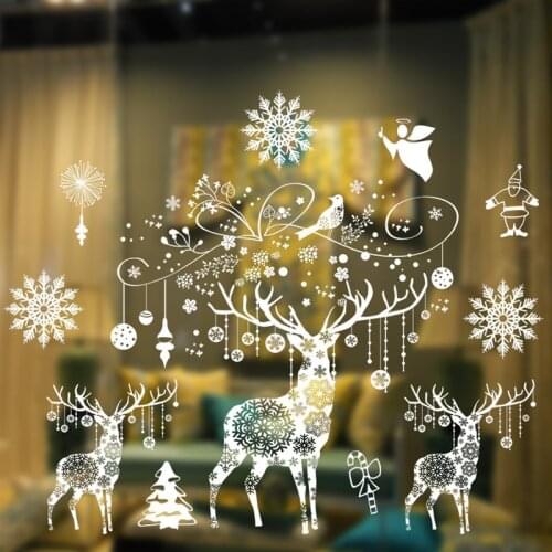 Christmas decorations window stickers large size Christmas decorations window glass stickers Christmas party New Years Day New
