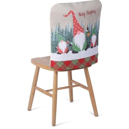 Adornos Navidad 2022 Christmas Chair Cover Printed Chair Back Cover Christmas Dinner Table Decoration Holiday Party Decors