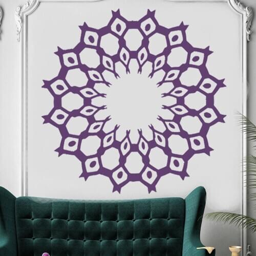 Removable Ceiling Lamp Medallion Vinyl Wall Sticker Decor Chandelier Lamps Circle Decals Vintage Home Decoration Murals HY2010