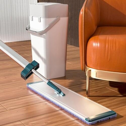 Easy Wring Mop Microfibre Magic Telescopic Wood Floor Rectangle Wash Dry Mop with Bucket Kitchen Mop Parowy Home Cleaning DG40TB